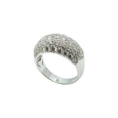 Bague jonc en or blanc et diamant