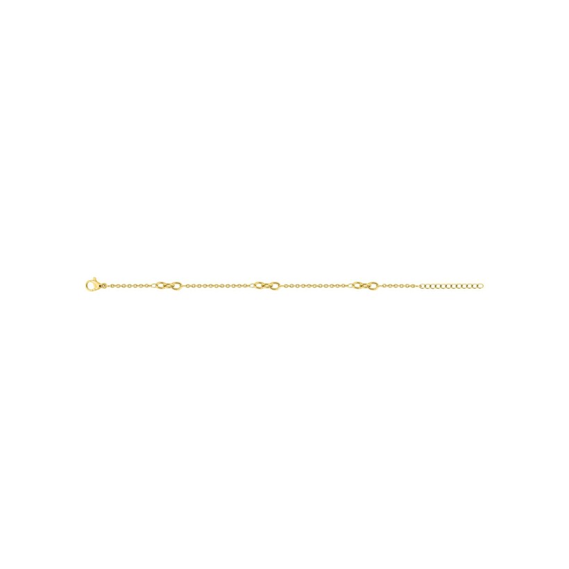 Bracelet chaîne en acier doré