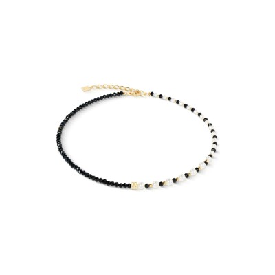 Collier Coeur de Lion Trinity Spikes en acier doré, cristaux Swarovski et verre