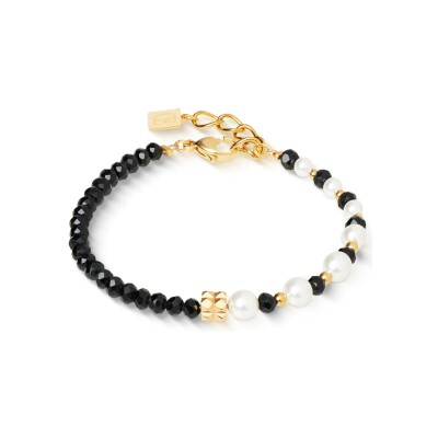 Bracelet Coeur de Lion Trinity Spikes en acier doré, cristaux Swarovski et verre