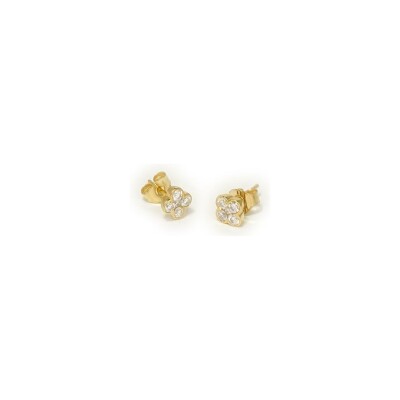 Boucles d'oreilles en or jaune et diamant