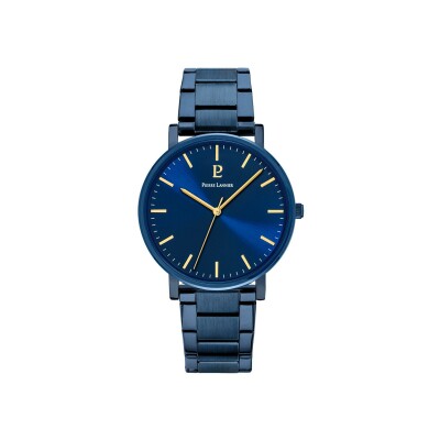 Coffret de montre Pierre Lannier Essential Bleu 431C469 et bracelet supplémentaire cuir noir