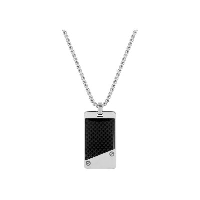 Collier en acier et carbone