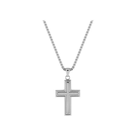 Collier croix en acier