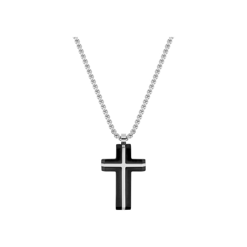 Collier croix en acier