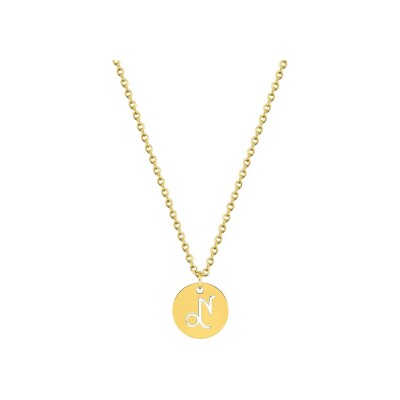 Collier signe astrologique capricorne en acier doré