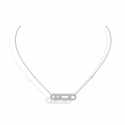 Collier Messika Baby Move Pavé en or blanc et diamants