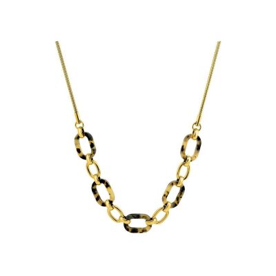 Collier en acier doré et acétate