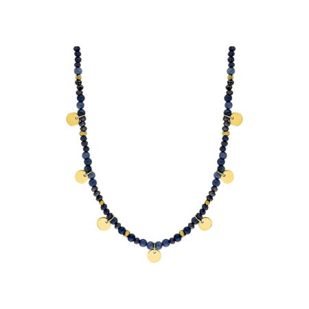 Collier en acier doré et lapis lazulis