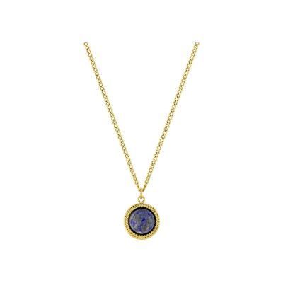 Collier en acier doré et lapis lazuli