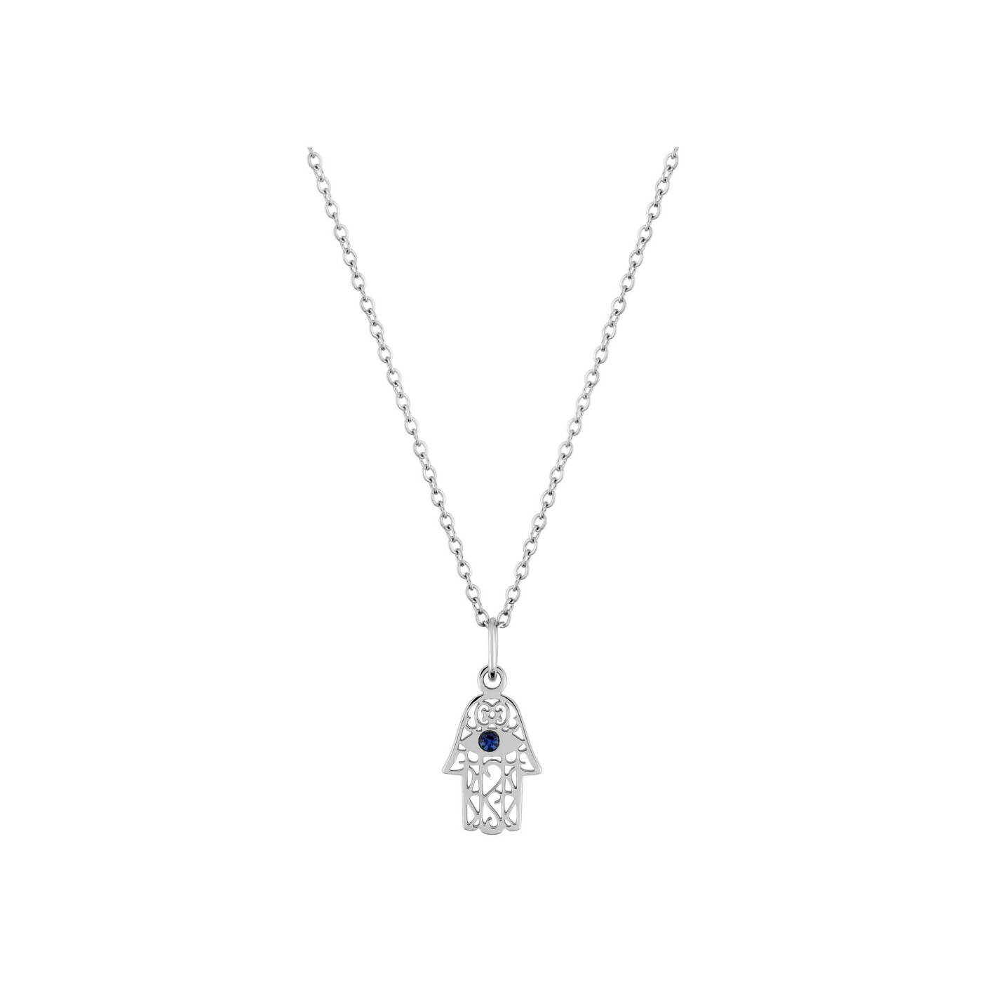 Collier en acier doré et cristal synthétique