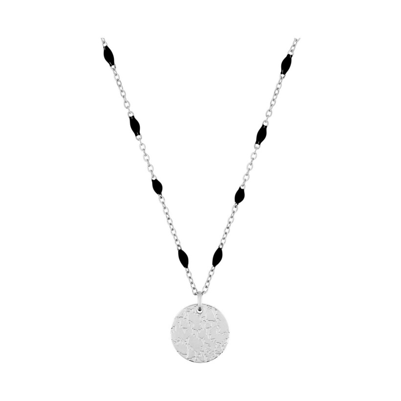 Collier en acier et époxy synthétique