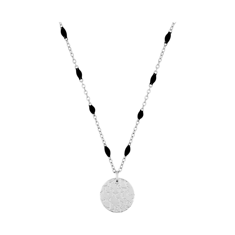 Collier en acier et époxy synthétique