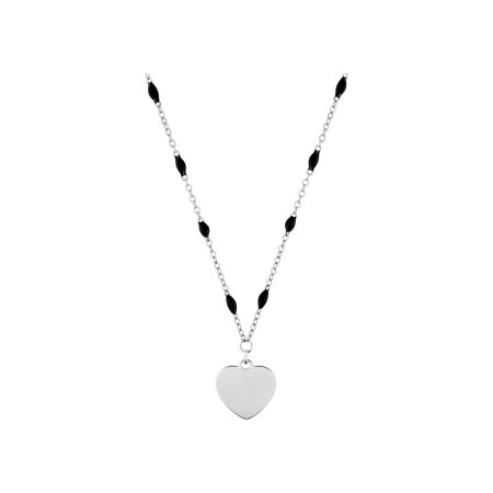 Collier coeur en acier et résine