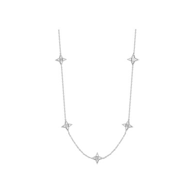 Collier en acier et cristal synthétique