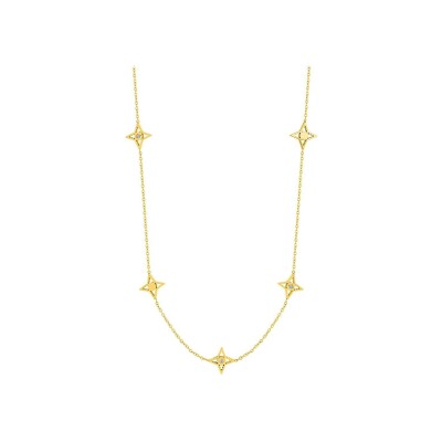 Collier en acier doré et cristal synthétique