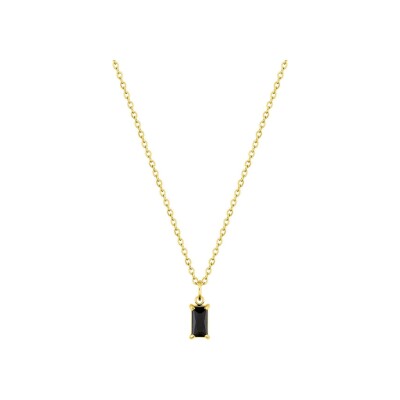 Collier en acier doré et oxyde de zirconium