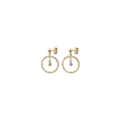 Boucles d'oreilles en or jaune et diamant