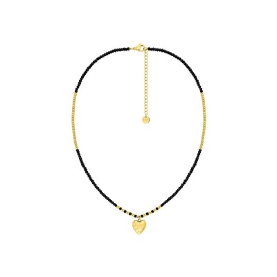 Collier en acier doré et verre
