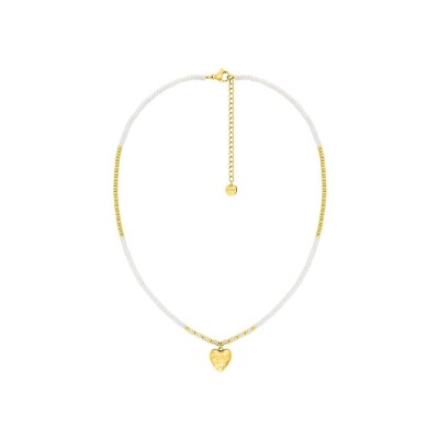 Collier en acier doré et verre