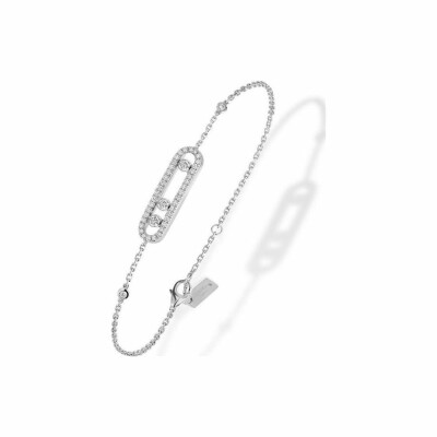 Bracelet Messika Baby Move en or blanc et pavé de diamants