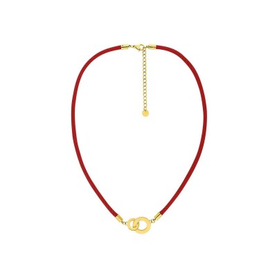 Collier maille corde en acier doré et oxyde de zirconium