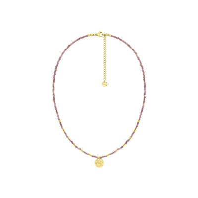 Collier en acier doré et verre