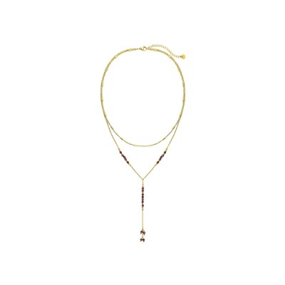 Collier en acier doré et grenat