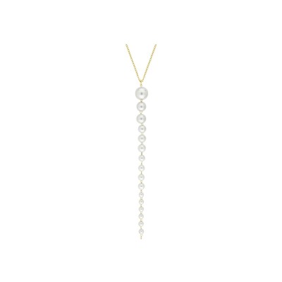 Collier en acier doré et verre