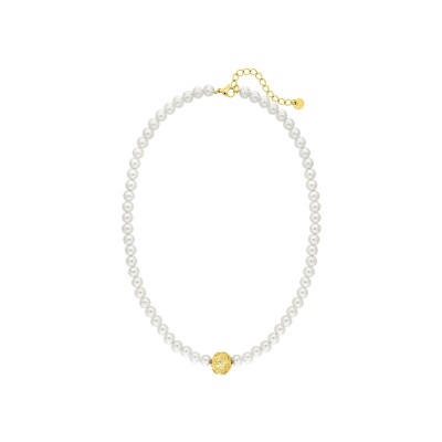 Collier en acier doré et verre