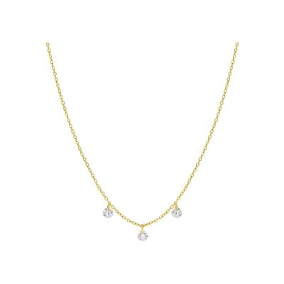 Collier en acier doré et cristal synthétique