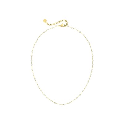 Collier en acier doré et verre