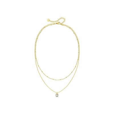 Collier en acier doré et verre