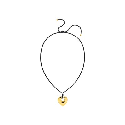 Collier maille corde en acier doré