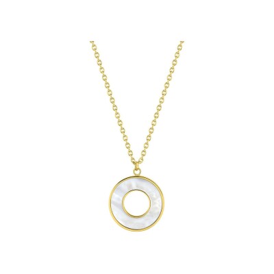 Collier en acier doré et nacre