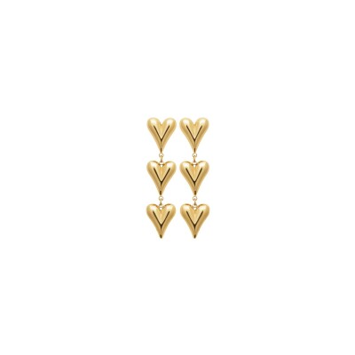 Boucles d'oreilles pendantes belOReil Cœurs en acier
