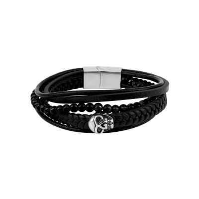 Bracelet corde en acier et agate