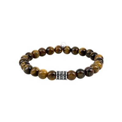 Bracelet en acier et œil de tigre