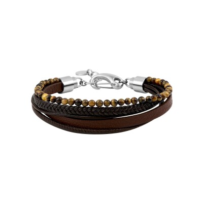 Bracelet corde en acier et agate
