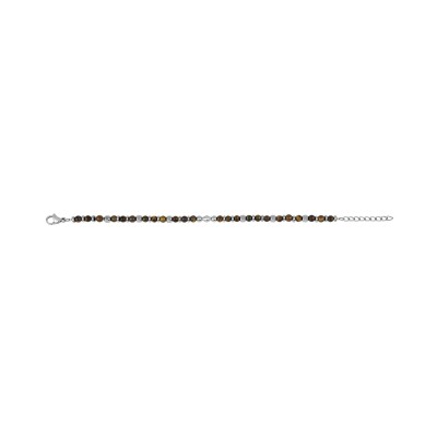 Bracelet en acier et œil de tigre