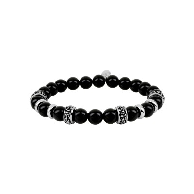 Bracelet en acier et agate
