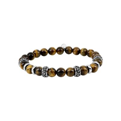 Bracelet en acier et œil de tigre