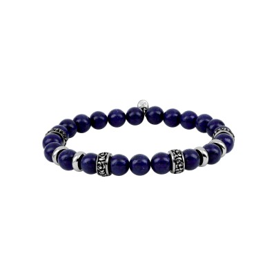 Bracelet en acier et agate