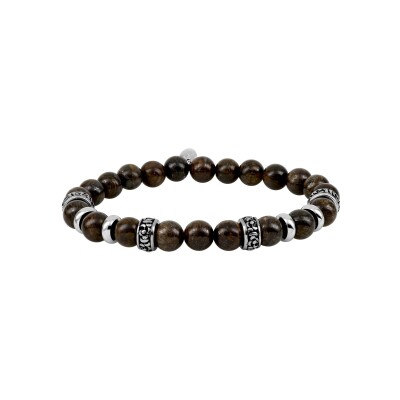 Bracelet en acier et bronzite
