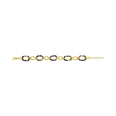 Bracelet en acier doré et acétate