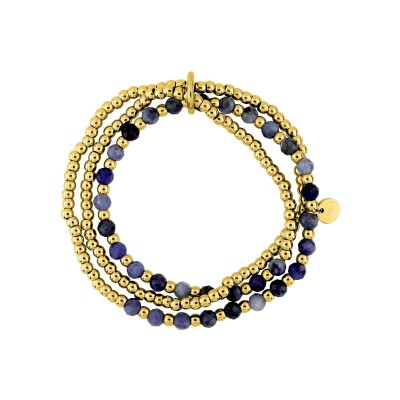 Bracelet en acier doré et lapis lazuli
