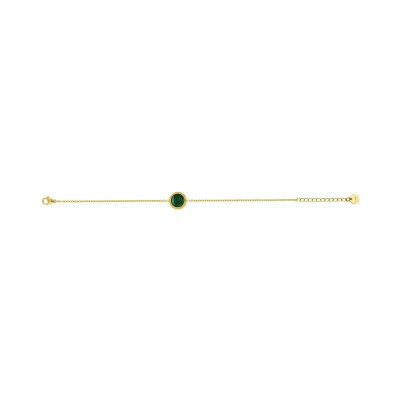 Bracelet en acier doré et malachite