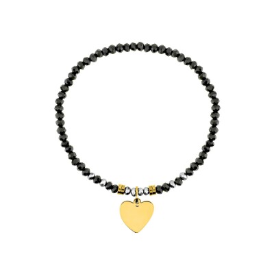 Bracelet en acier doré et cristal