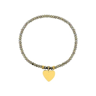 Bracelet en acier doré et cristal