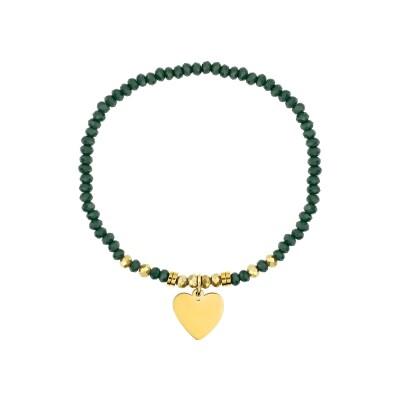 Bracelet élastique en acier doré et cristal